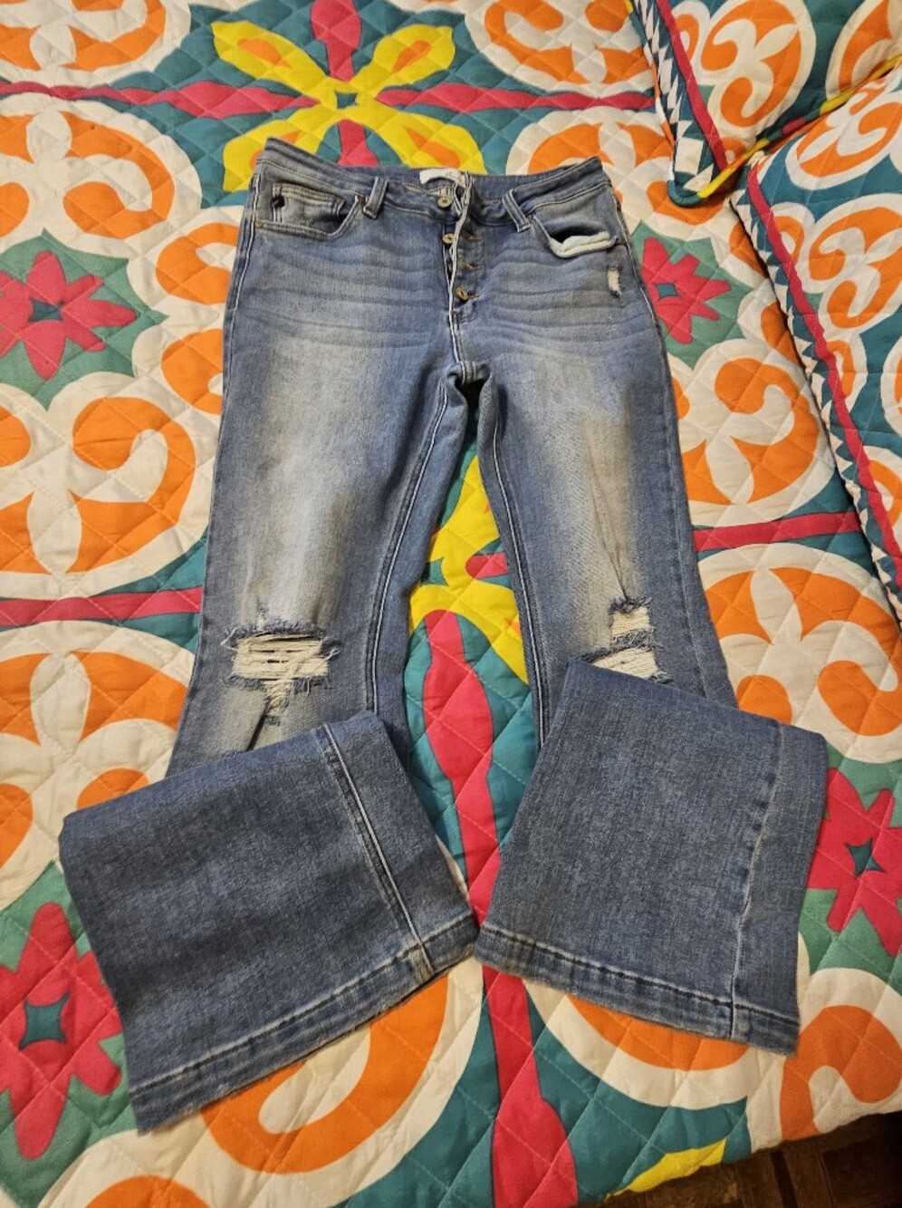 KanCan Light Blue Distressed Flare Jeans